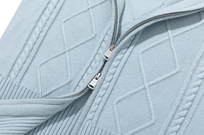 13DE MARZO Mini Bear Slim Fit Knit Zip Cardigan Blue