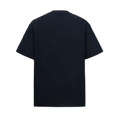 13DE MARZO Patchwork Bear Bath Scene T-shirt Navy Blue