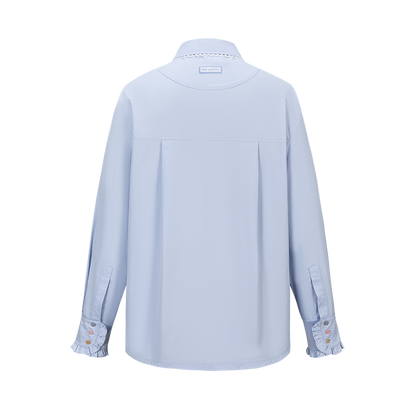 13DE MARZO Detachable CapeCircus Print Shirt Blue