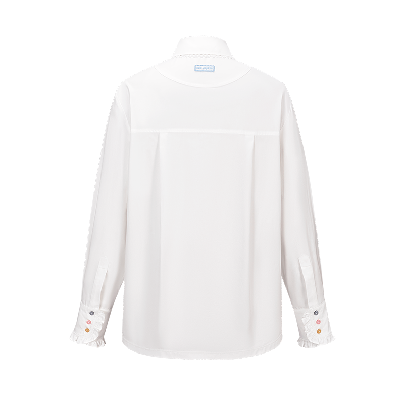 13DE MARZO Detachable CapeCircus Print Shirt White