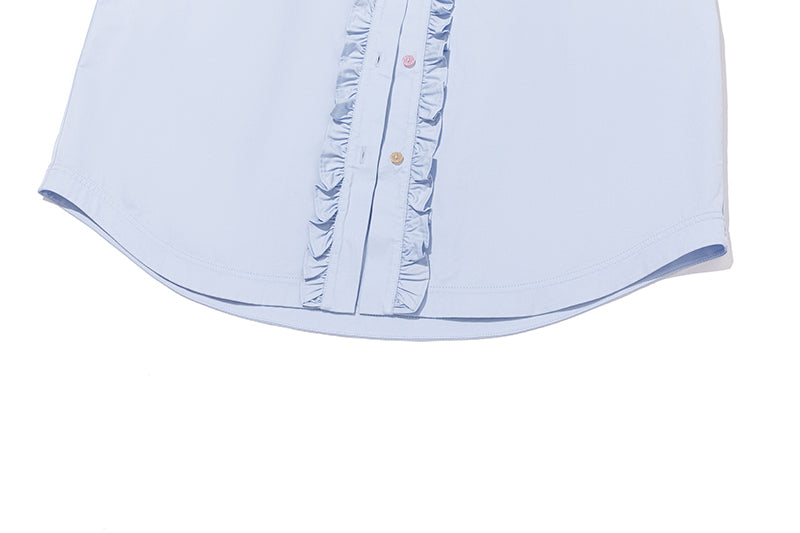 13DE MARZO Detachable CapeCircus Print Shirt Blue