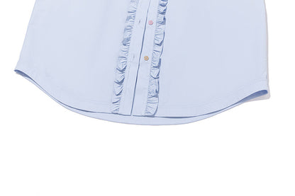 13DE MARZO Detachable CapeCircus Print Shirt Blue