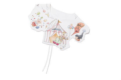 13DE MARZO Detachable CapeCircus Print Shirt White