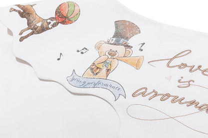 13DE MARZO Detachable CapeCircus Print Shirt White