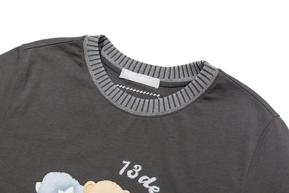 13DE MARZO Rocking Horse Print T-shirt Dark Grey
