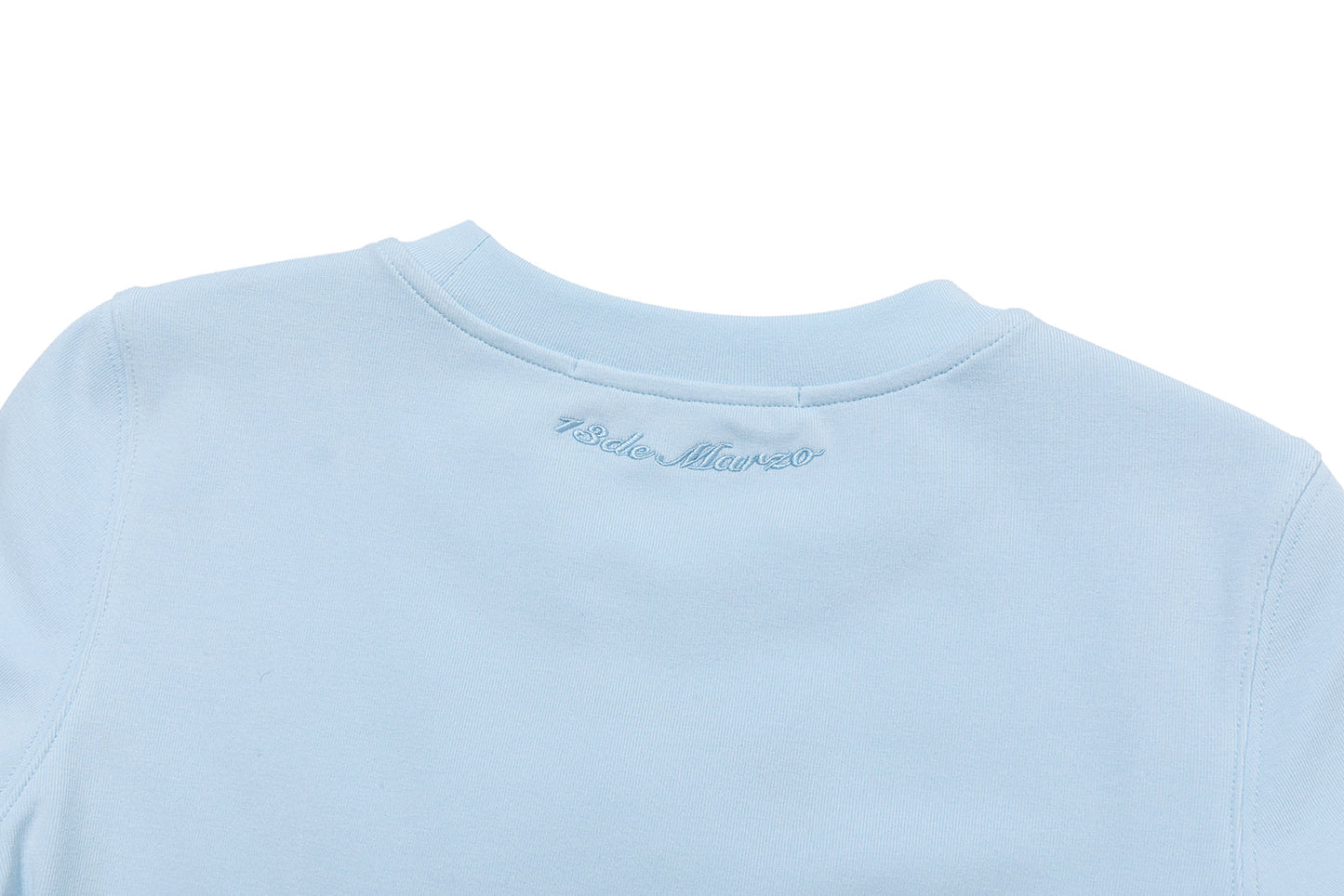 13DE MARZO Floral Illustration Tight Tee Blue