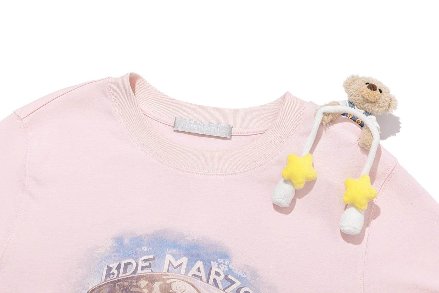13DE MARZO Carousel Bear Printed T-shirt Pink