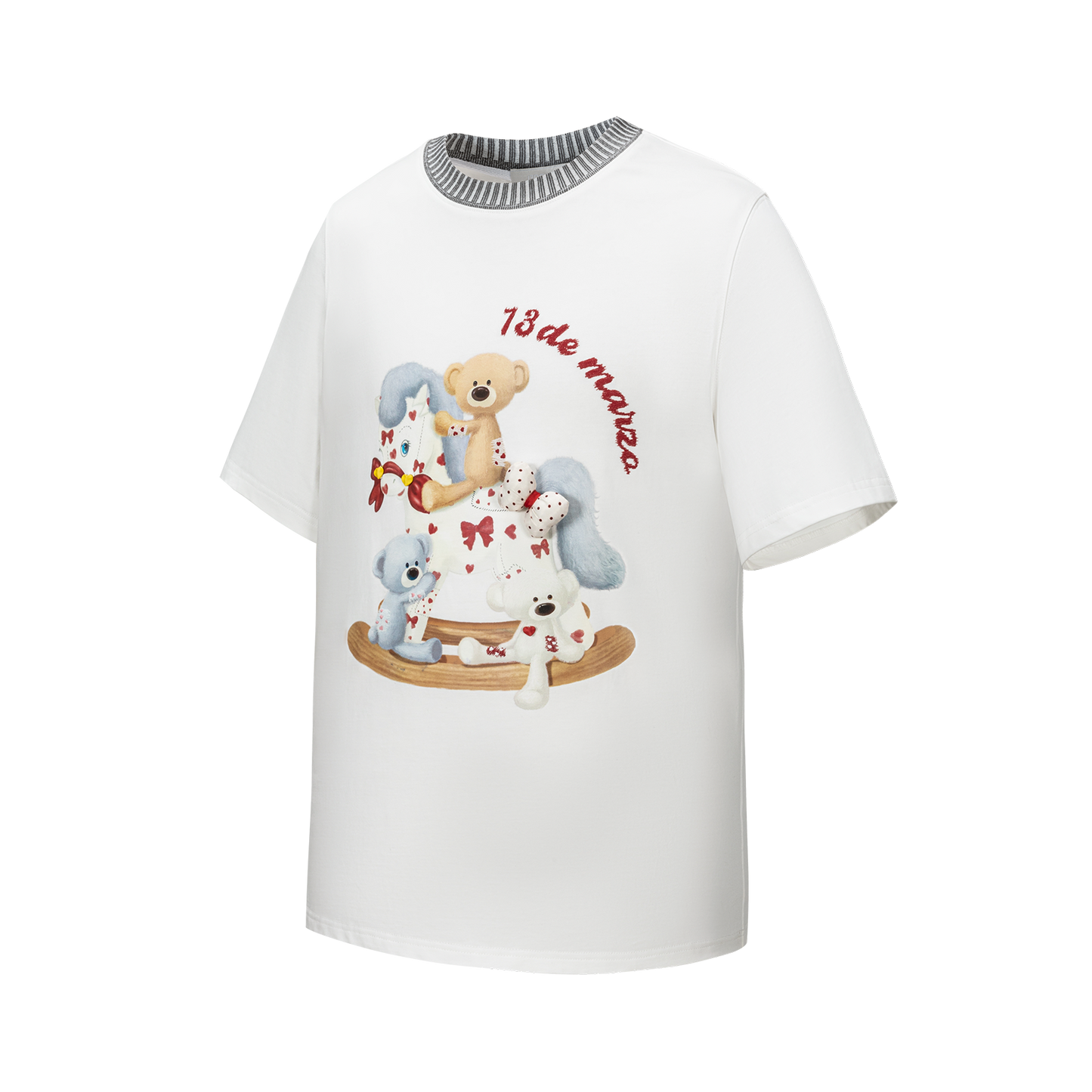 13DE MARZO Rocking Horse Print T-shirt White