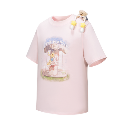13DE MARZO Carousel Bear Printed T-shirt Pink