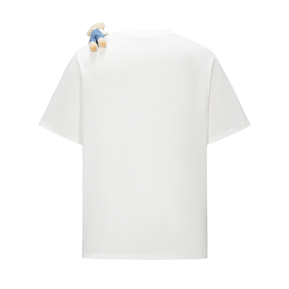 13DE MARZO Carousel Bear Printed T-shirt White