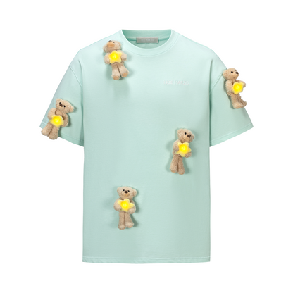 13DE MARZO Lumi Star Bear T-shirt Mint Green