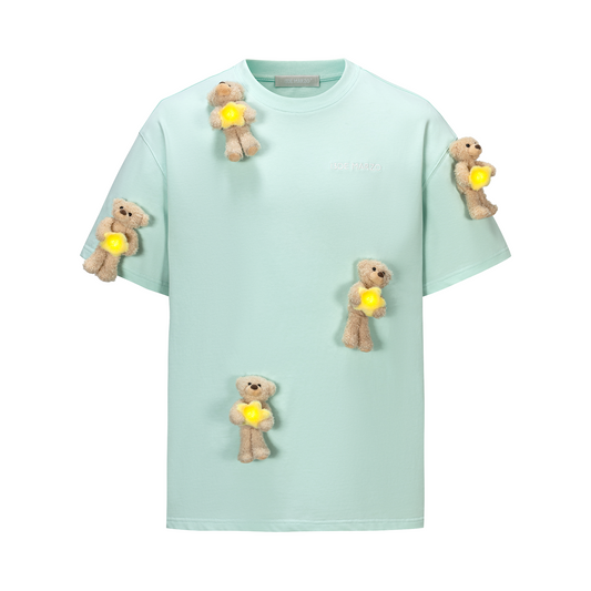 13DE MARZO Lumi Star Bear T-shirt Mint Green