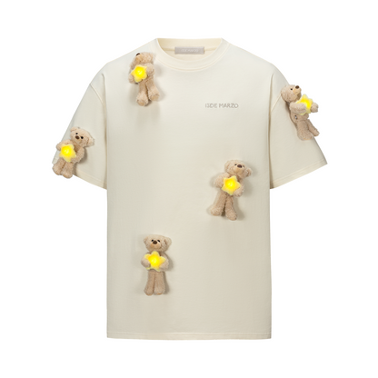 13DE MARZO Lumi Star Bear T-shirt Beige