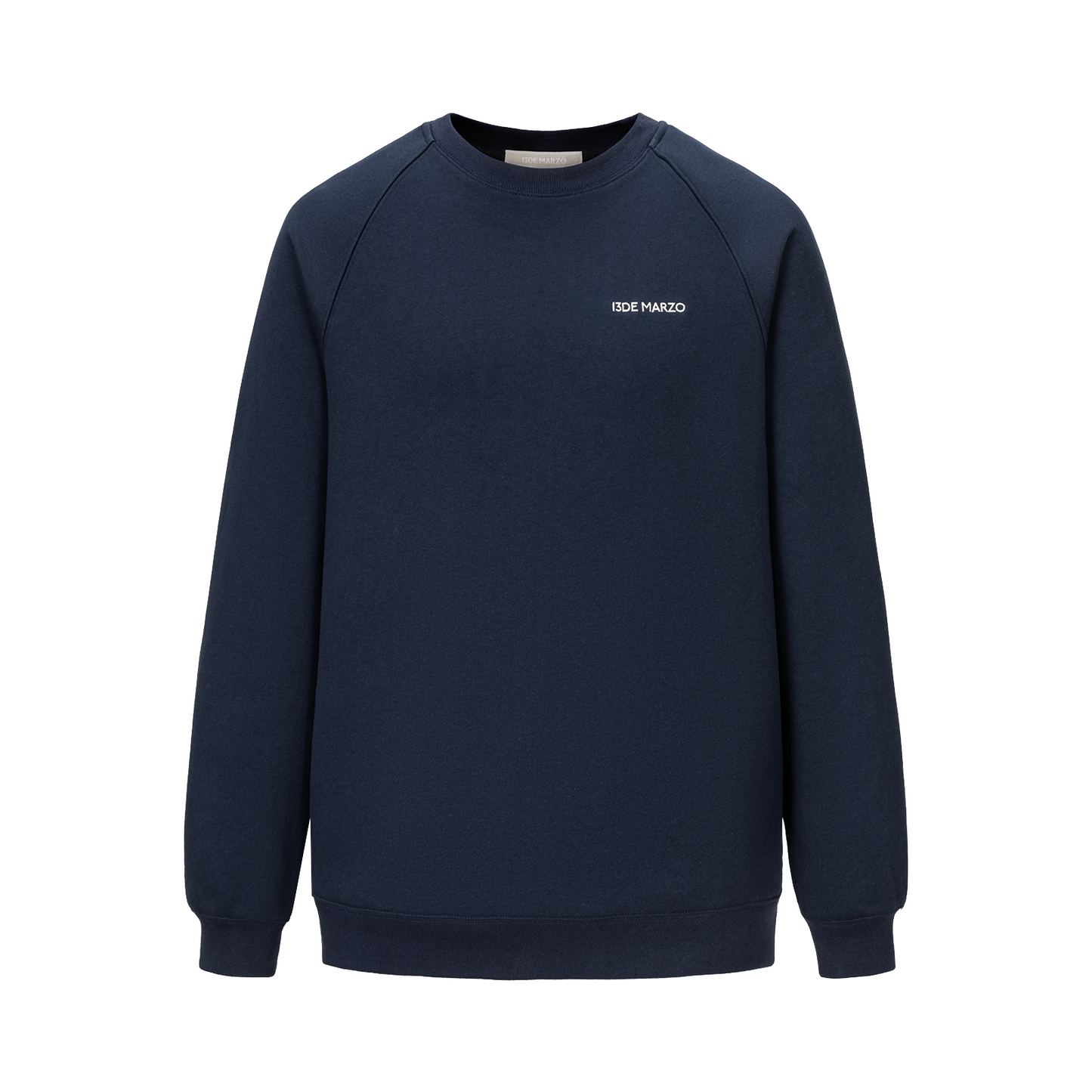 13DE MARZO Big Bear Crewneck Raglan Sweatshirt Navy Blue