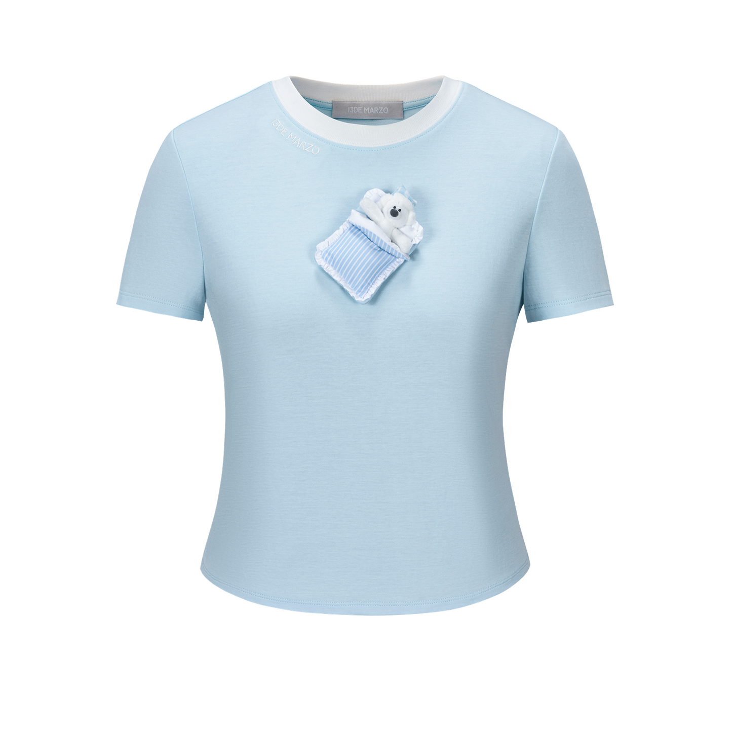 13DE MARZO Nighty Night Bear Tight Tee Blue