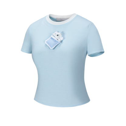 13DE MARZO Nighty Night Bear Tight Tee Blue
