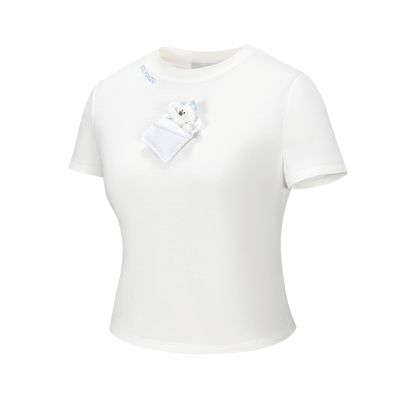13DE MARZO Nighty Night Bear Tight Tee White