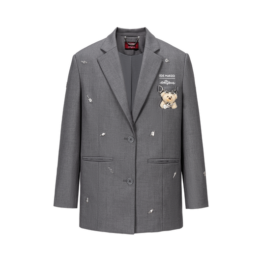 13DE MARZO Rolling Stones Bear Suit Grey