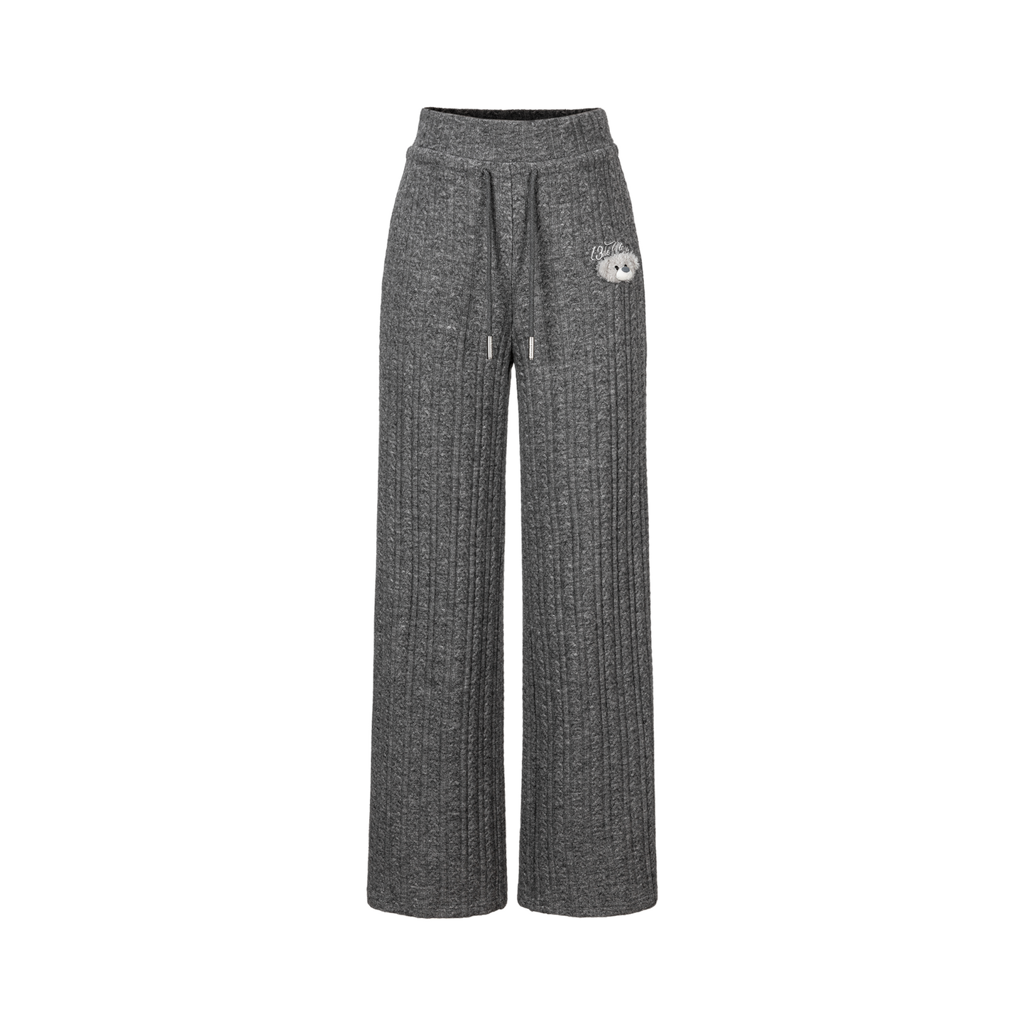 13DE MARZO Mini Bear Knit Trousers Grey