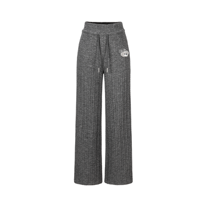 13DE MARZO Mini Bear Knit Trousers Grey
