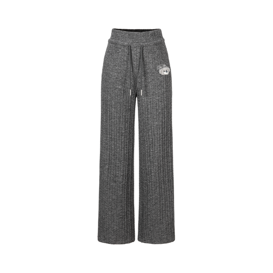13DE MARZO Mini Bear Knit Trousers Grey