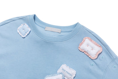 13DE MARZO Nighty Night Bear Pillow Oversized T-shirt Blue