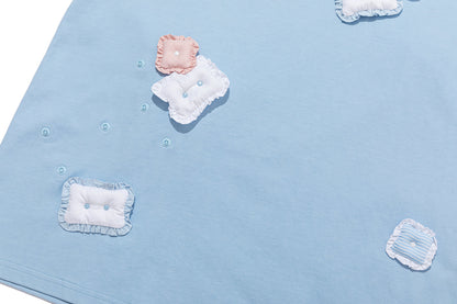 13DE MARZO Nighty Night Bear Pillow Oversized T-shirt Blue