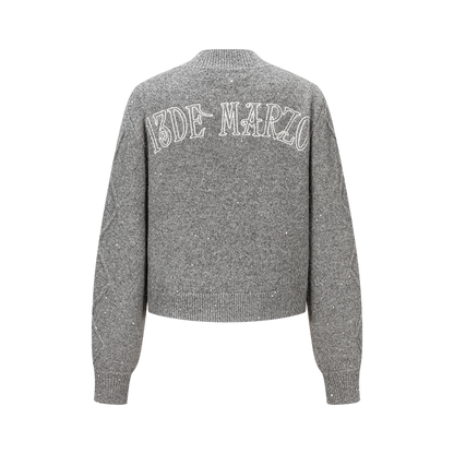 13DE MARZO Sequin Knit Cardigan Grey