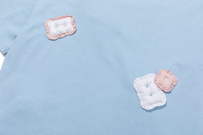 13DE MARZO Nighty Night Bear Pillow Oversized T-shirt Blue