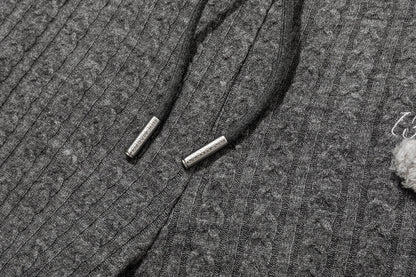 13DE MARZO Mini Bear Knit Trousers Grey