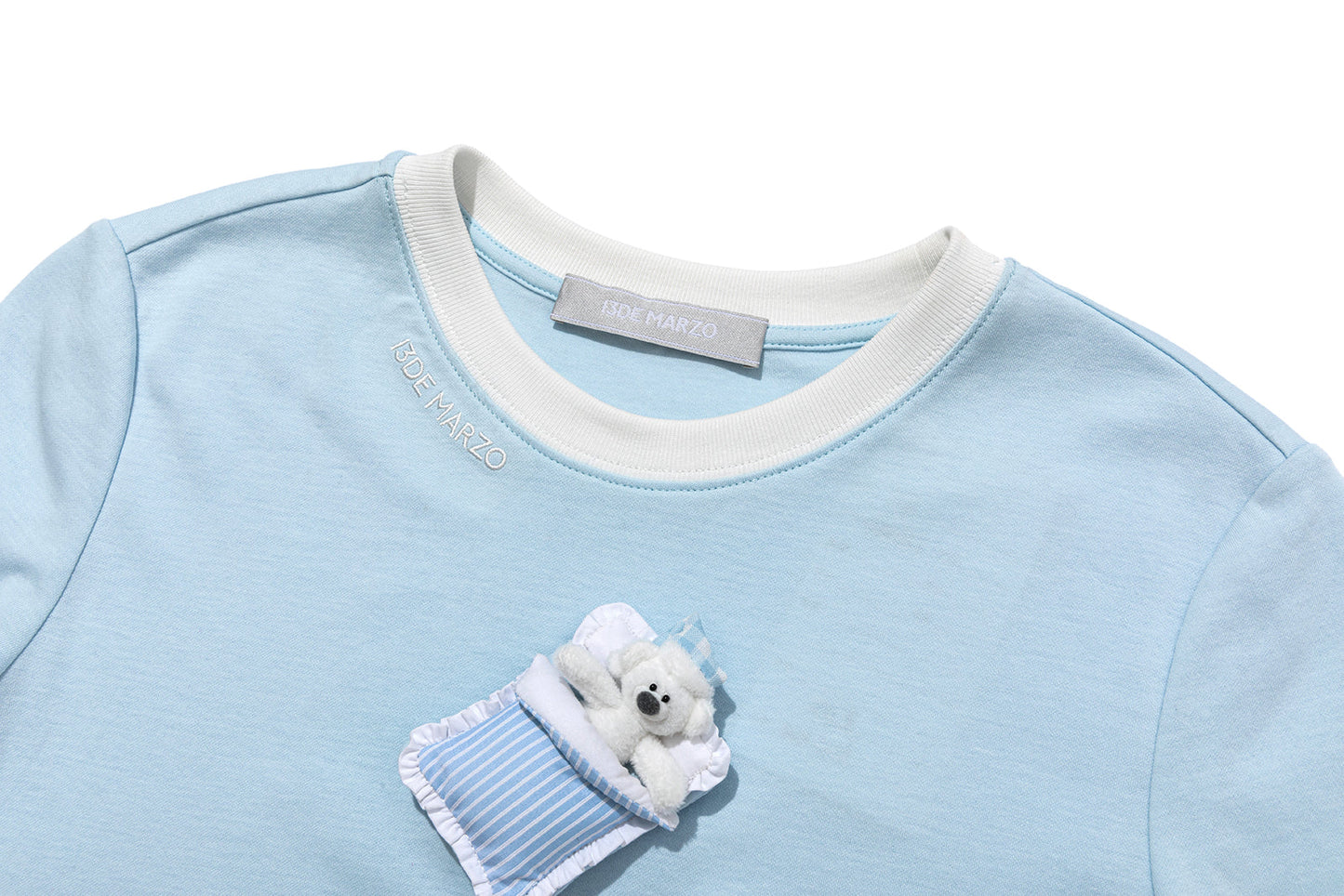 13DE MARZO Nighty Night Bear Tight Tee Blue