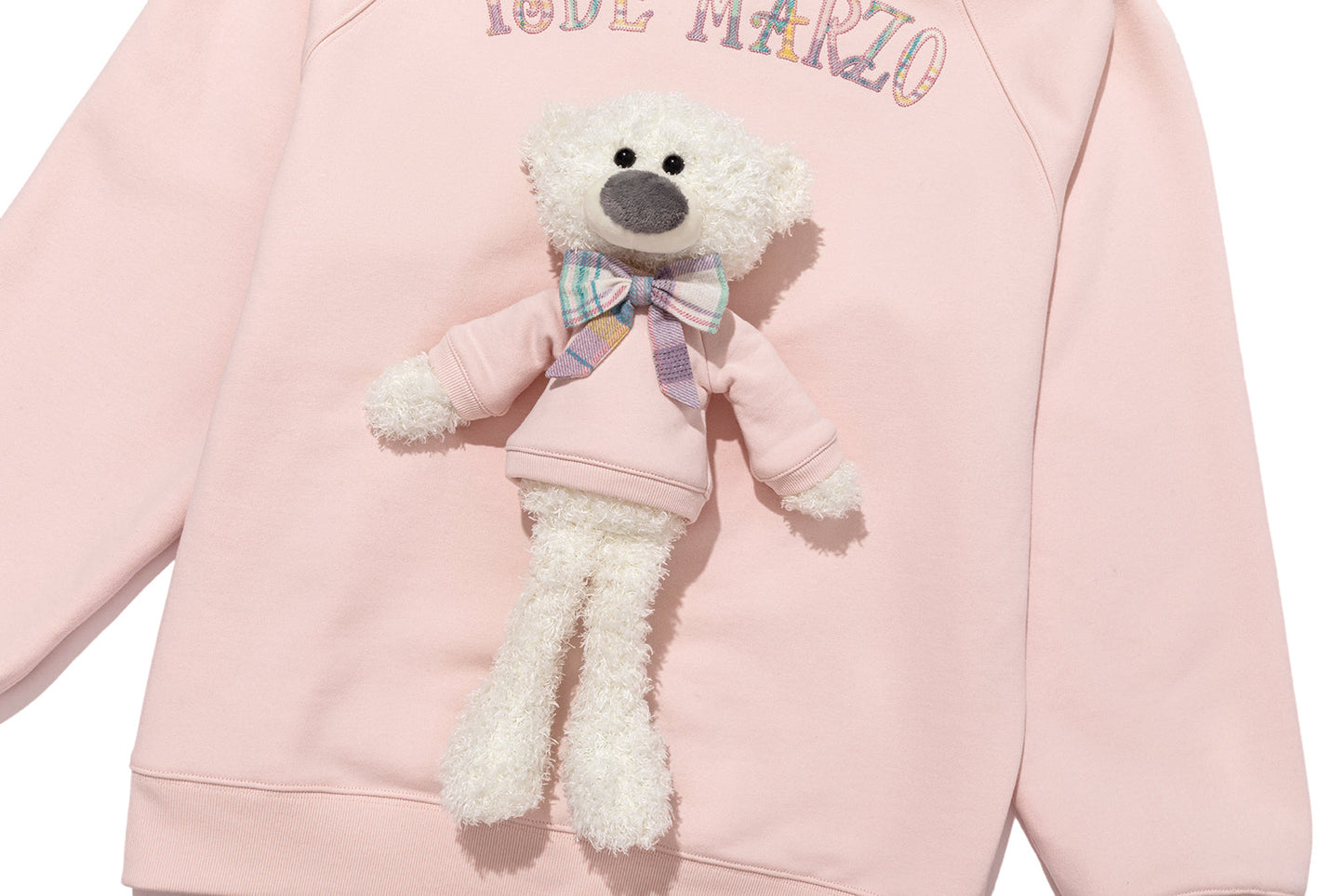 13DE MARZO Big Bear Crewneck Raglan Sweatshirt Pink