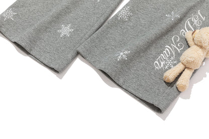 13DE MARZO Snow Bear Micro Flare Sweatpants Grey