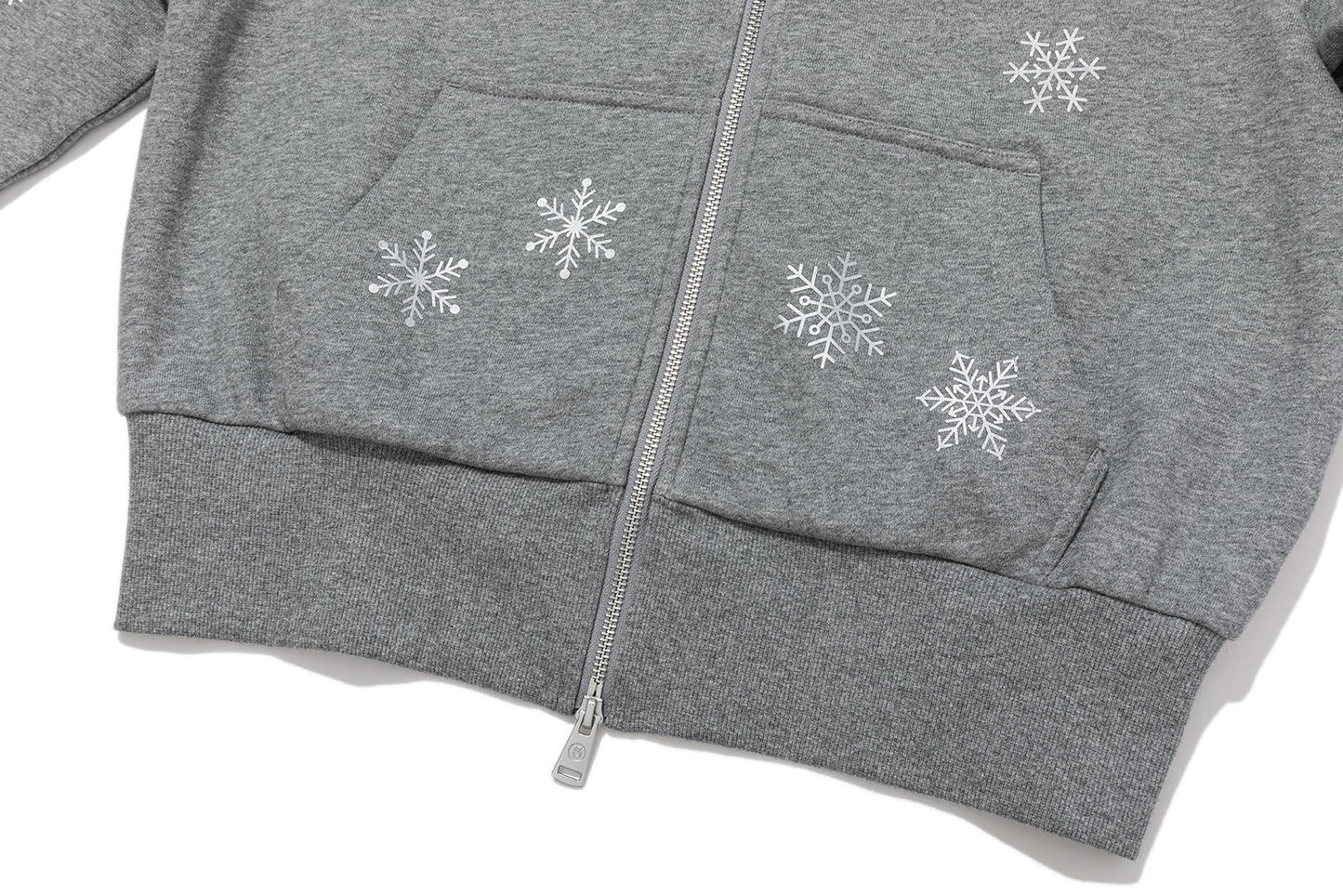 13DE MARZO Shimmer Snow Bear Zip Hoodie Grey