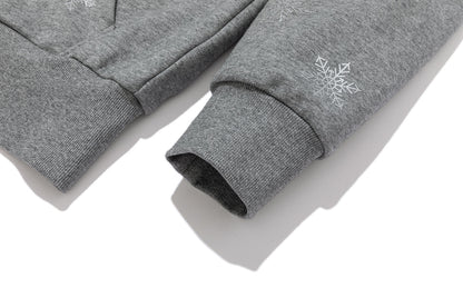13DE MARZO Shimmer Snow Bear Zip Hoodie Grey
