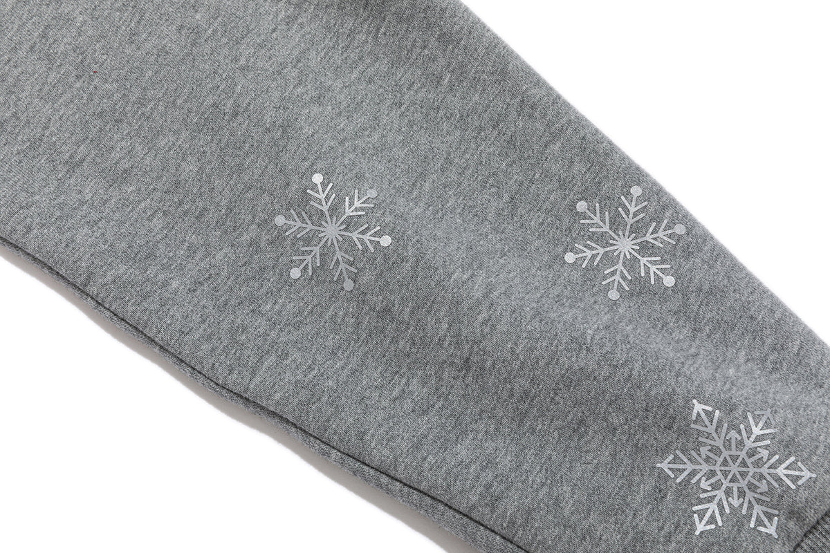 13DE MARZO Shimmer Snow Bear Zip Hoodie Grey