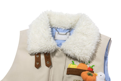 13DE MARZO Marzo Valley Duck Bear Down Vest Khaki