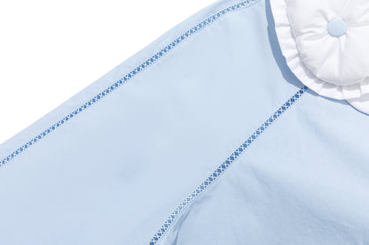 13DE MARZO Nighty Night Bear Double Collar Shirt Blue