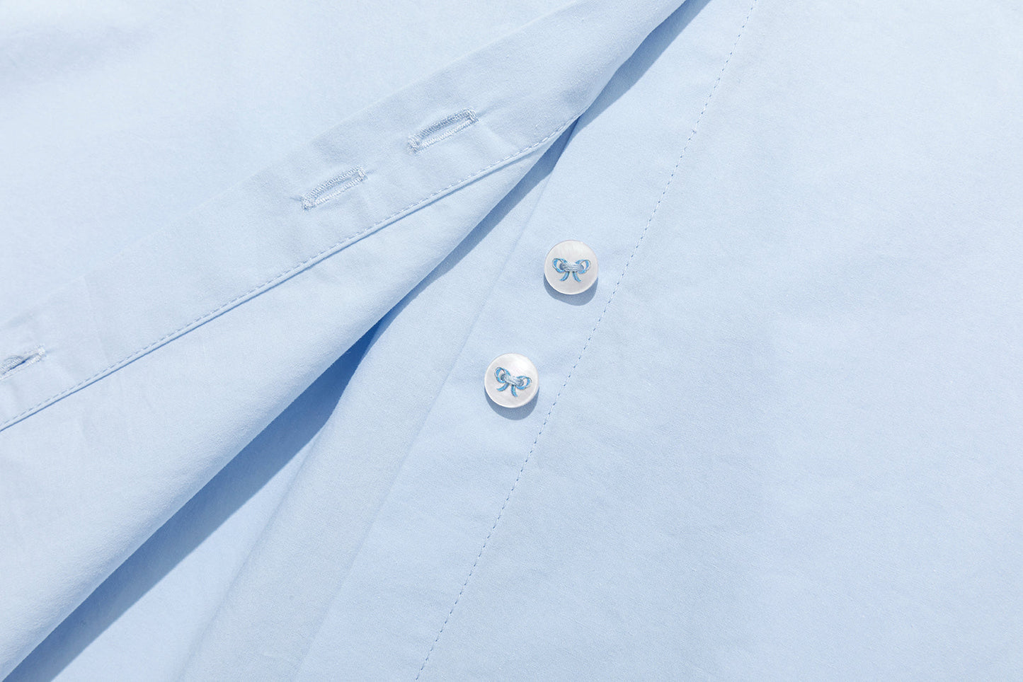 13DE MARZO Nighty Night Bear Double Collar Shirt Blue