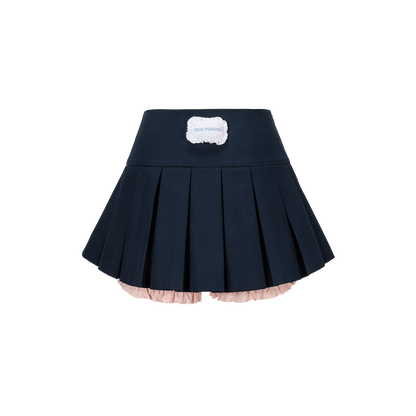13DE MARZO Nighty Night Bear Pleated Skort Navy Blue
