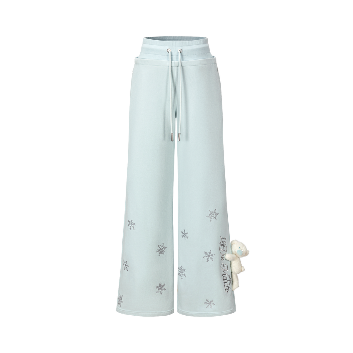 13DE MARZO Snow Bear Micro Flare Sweatpants Blue