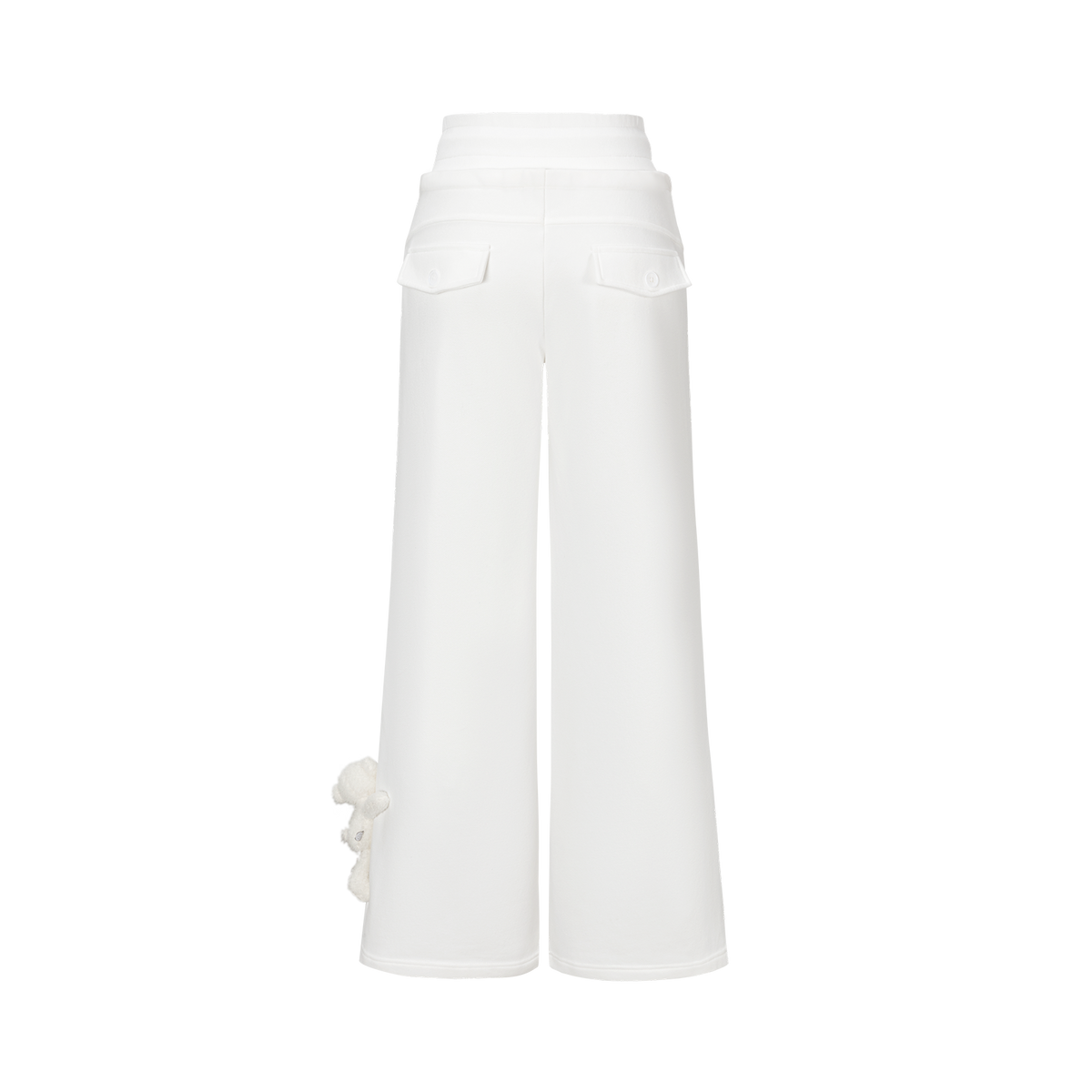 13DE MARZO Snow Bear Micro Flare Sweatpants White