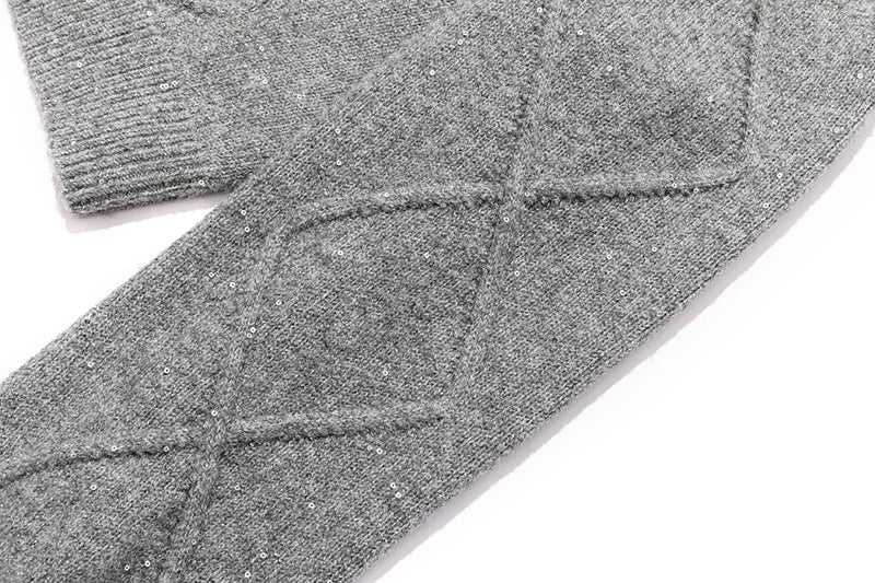 13DE MARZO Sequin Knit Cardigan Grey