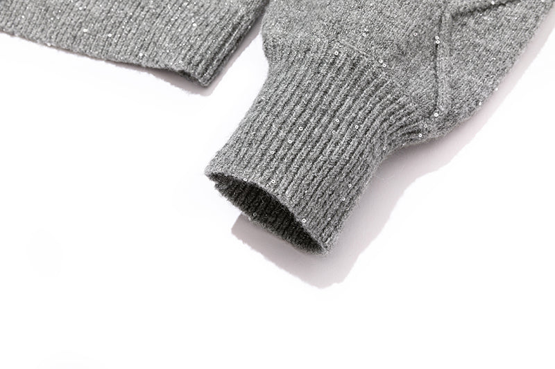 13DE MARZO Sequin Knit Cardigan Grey