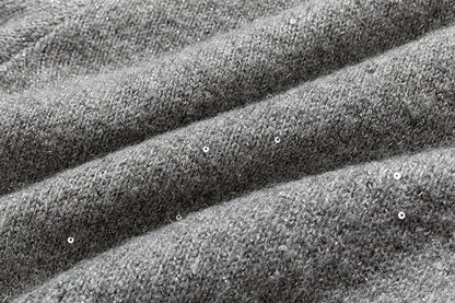 13DE MARZO Sequin Knit Cardigan Grey
