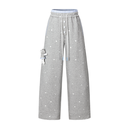 13DE MARZO Patchwork Polka Dot Sweatpants