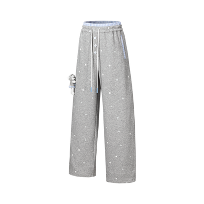 13DE MARZO Patchwork Polka Dot Sweatpants