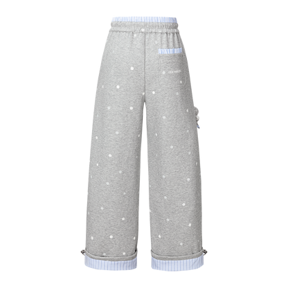 13DE MARZO Patchwork Polka Dot Sweatpants