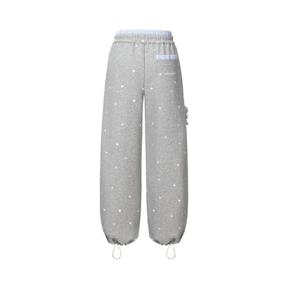 13DE MARZO Patchwork Polka Dot Sweatpants