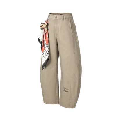 13DE MARZO Rolling Stones Print Scarf Pants Green
